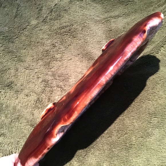 VINTAGE BROWN TONED GLAZED OBLONG CERAMIC ASHTRAY - Picture 8 of 9